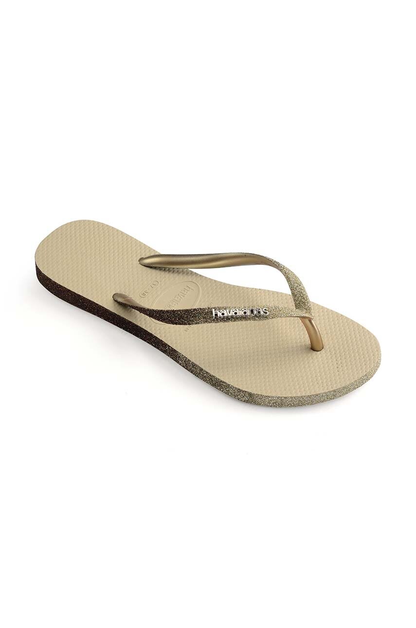 В'єтнамки Havaianas SLIM SPARKLE II жіночі колір бежевий на плоскому ходу 4146093.0154