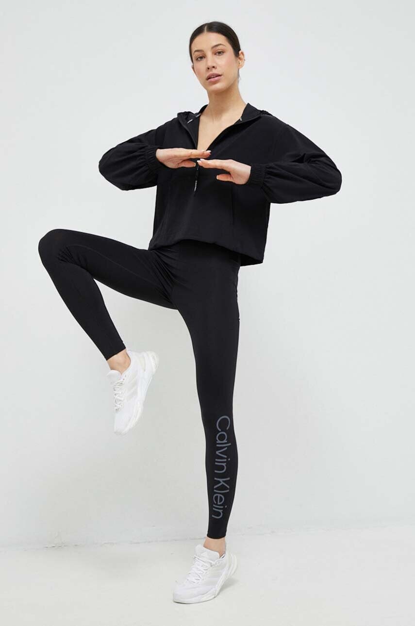 Тренувальна кофта Calvin Klein Performance Essentials колір чорний з капюшоном однотонна