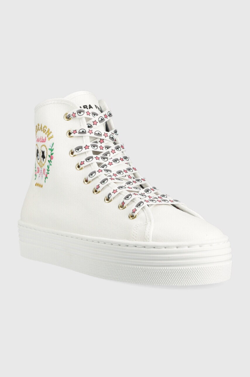Кеди Chiara Ferragni CF3123_009 жіночі колір білий CF TENNIS HIGH