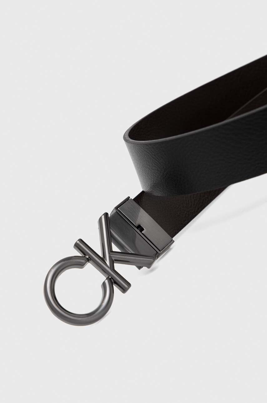 Двосторонній шкіряний ремінь Calvin Klein чоловічий колір чорний