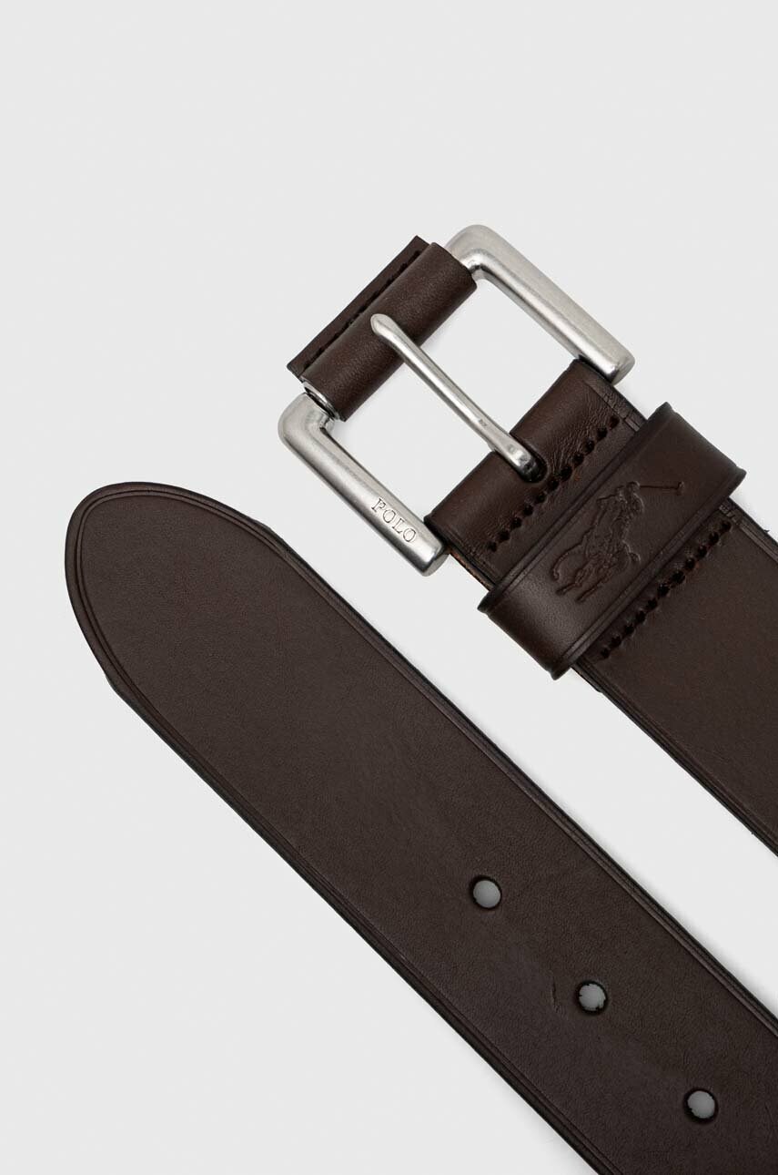 Шкіряний ремінь Polo Ralph Lauren чоловічий колір коричневий 405845449