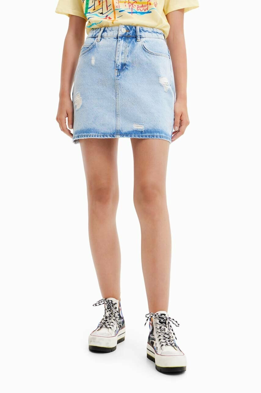 Джинсова спідниця Desigual mini пряма