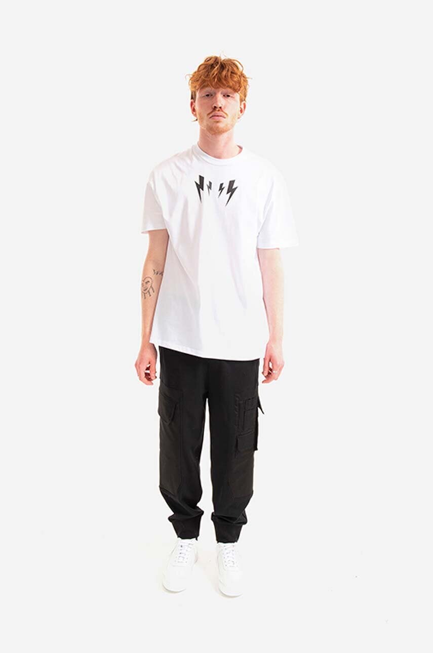 Штани Neil Barett Hybrid Workwear Loose Sweatpants чоловічі колір чорний фасон cargo BJP019CH.S018S.01-black