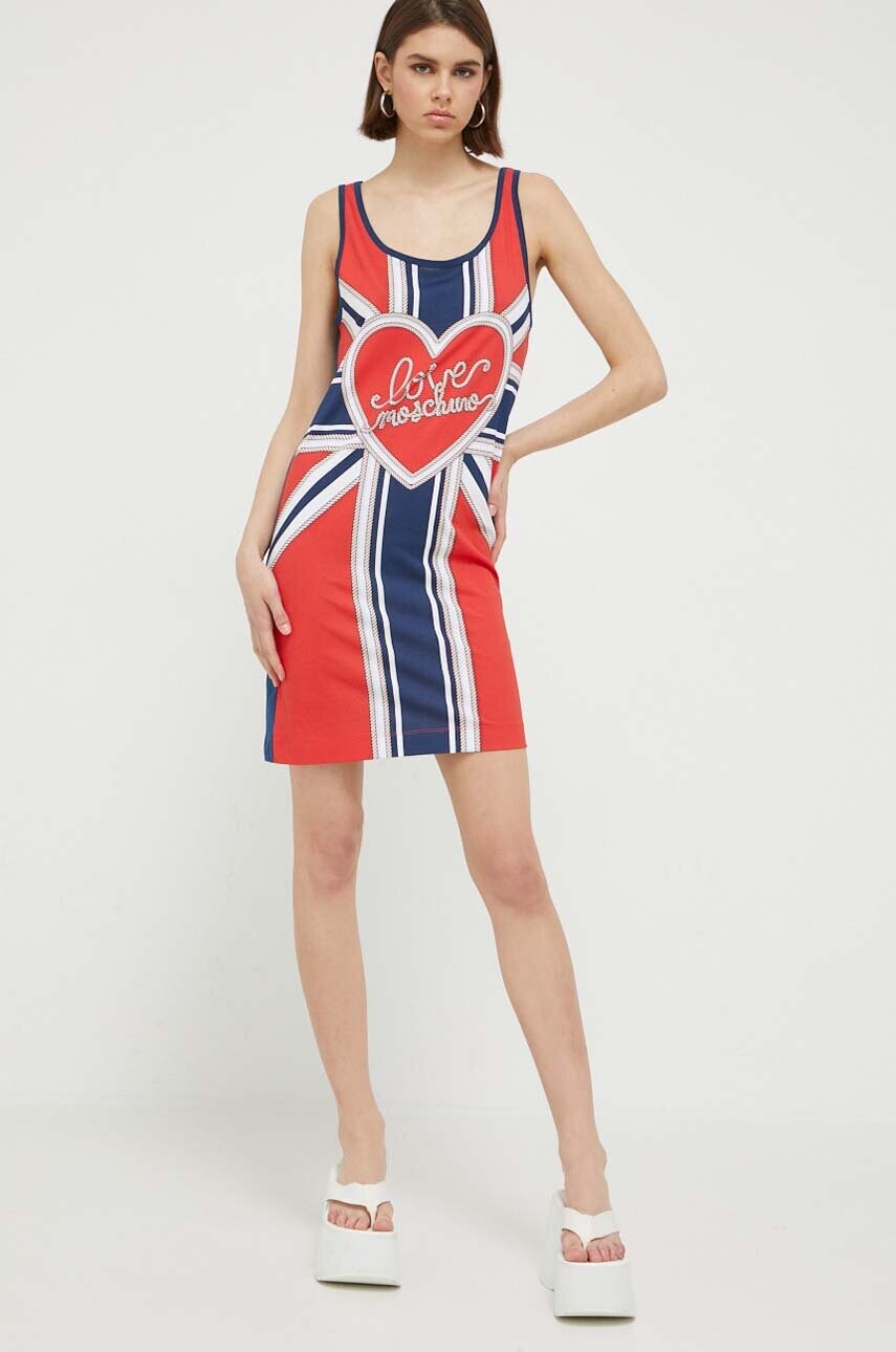 Бавовняна сукня Love Moschino mini пряма