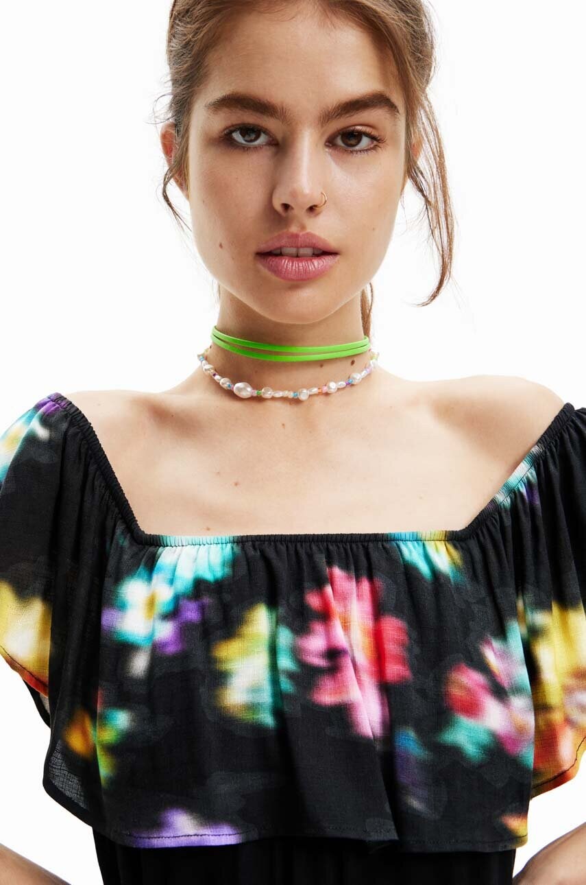 Сукня Desigual колір чорний midi розкльошена