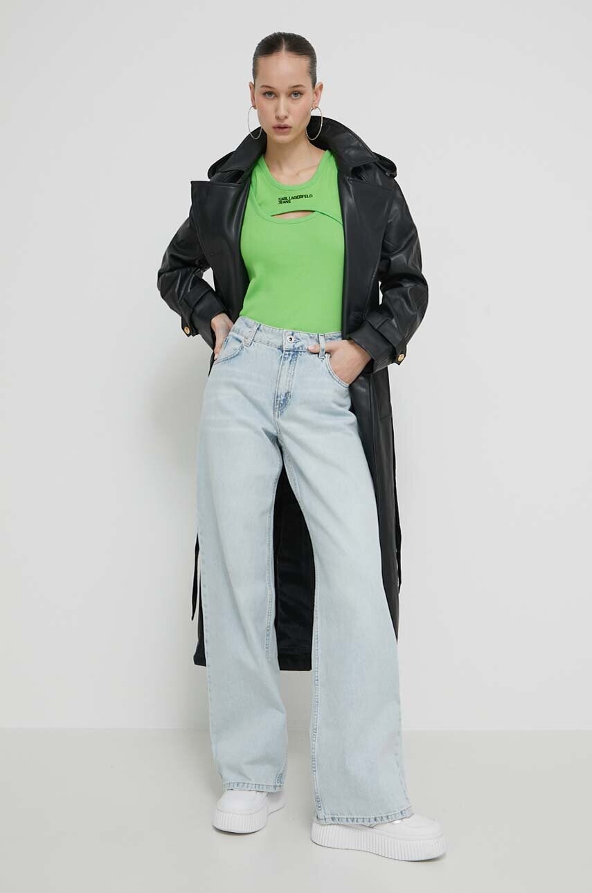 Топ Karl Lagerfeld Jeans жіночий колір зелений