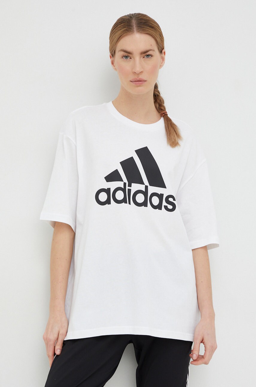 Бавовняна футболка adidas колір білий