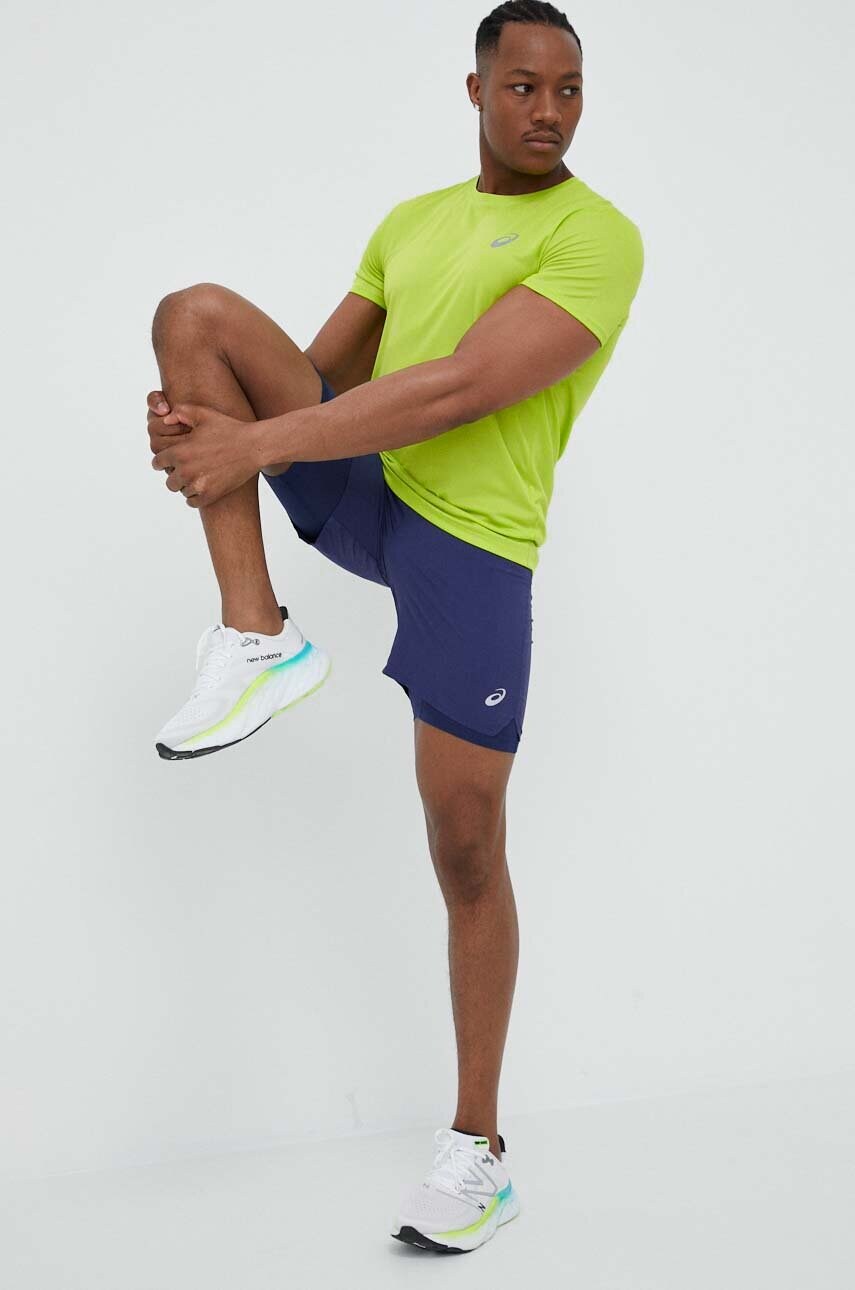 Бігова футболка Asics Core колір зелений однотонна