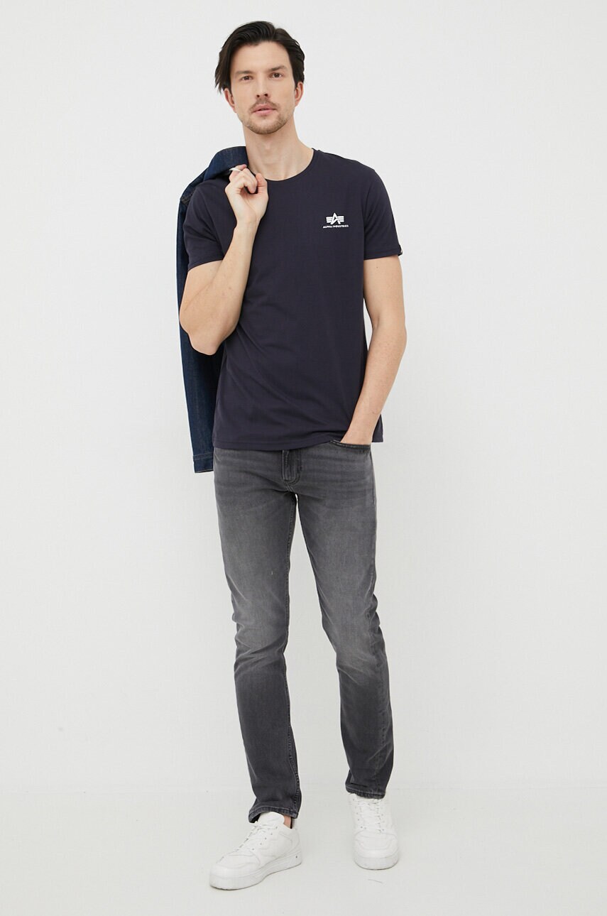 Бавовняна футболка Alpha Industries колір синій однотонний 188505.07-RepBlue