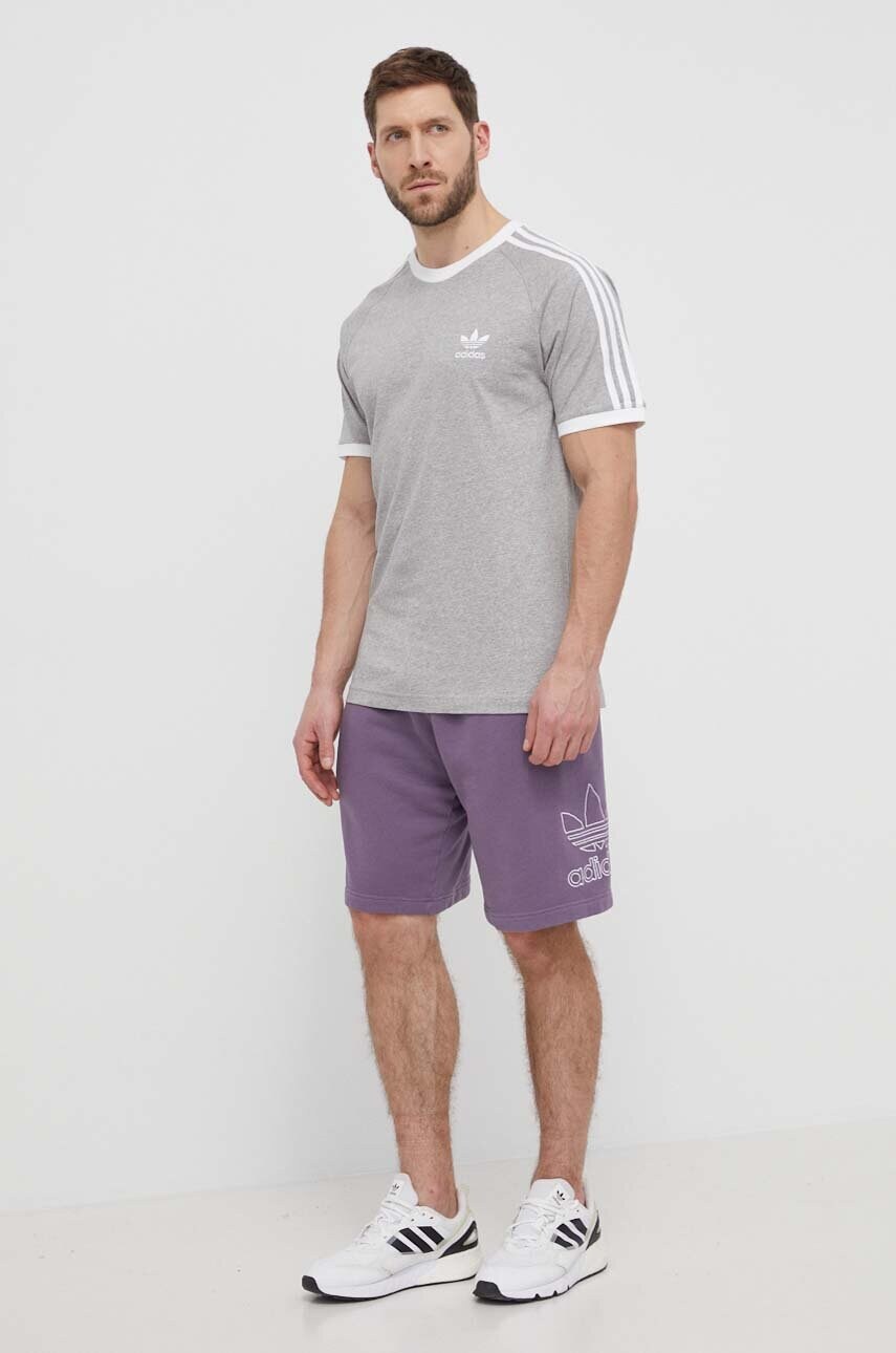 Бавовняна футболка adidas Originals чоловіча колір сірий візерунок IA4848-grey