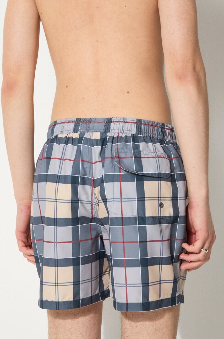 Купальні шорти Barbour Staple Tartan колір бежевий MSW0065