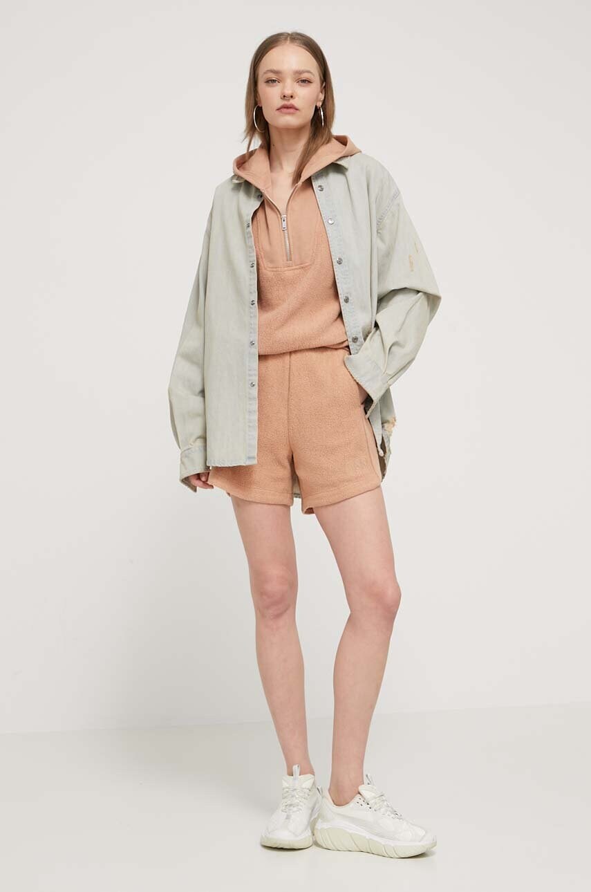 Кофта UGG жіноча колір бежевий з капюшоном однотонна 1152781
