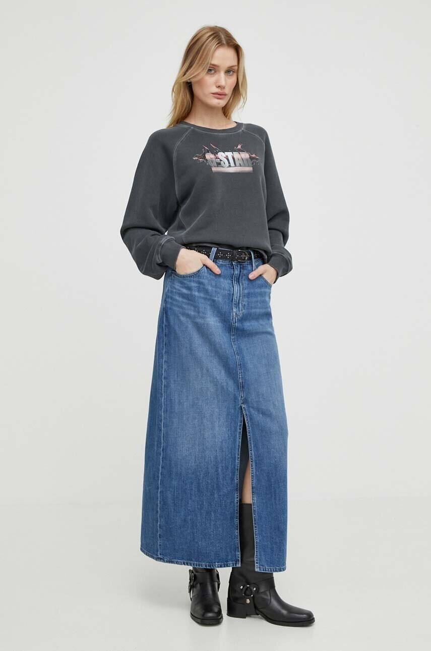 Бавовняна кофта G-Star Raw жіноча колір сірий з принтом