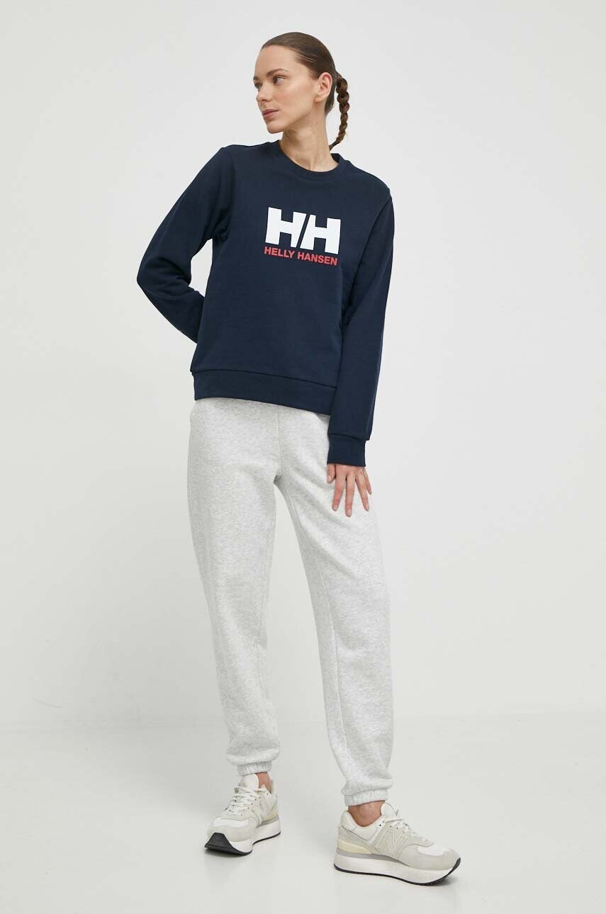 Бавовняна кофта Helly Hansen жіноча колір синій з принтом 34462