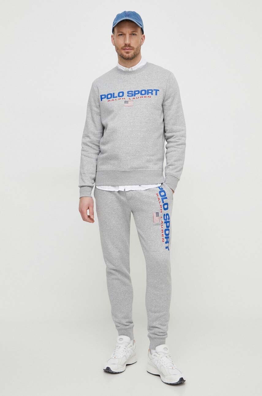 Кофта Polo Ralph Lauren чоловіча колір сірий з принтом