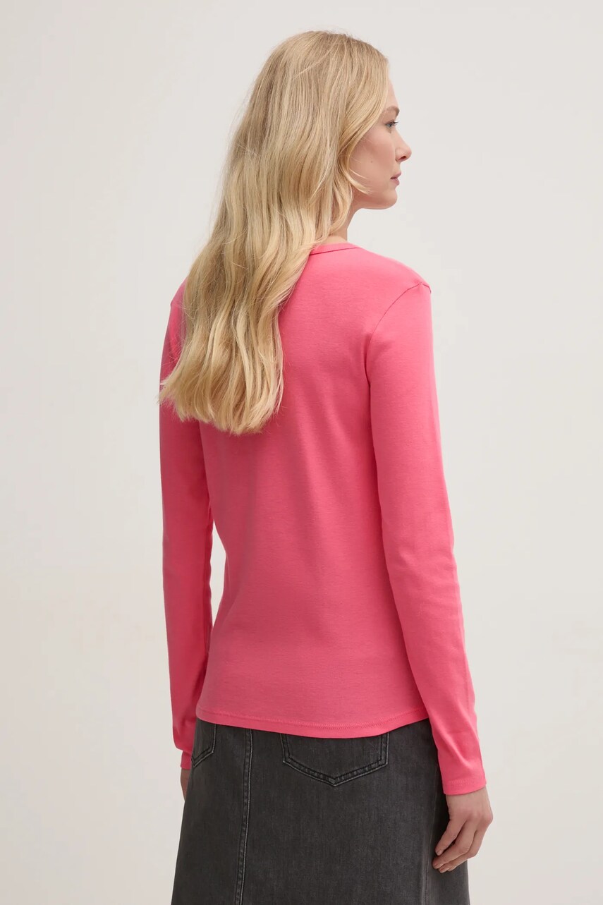 Бавовняний лонгслів United Colors of Benetton колір фіолетовий 3GA2E16G0