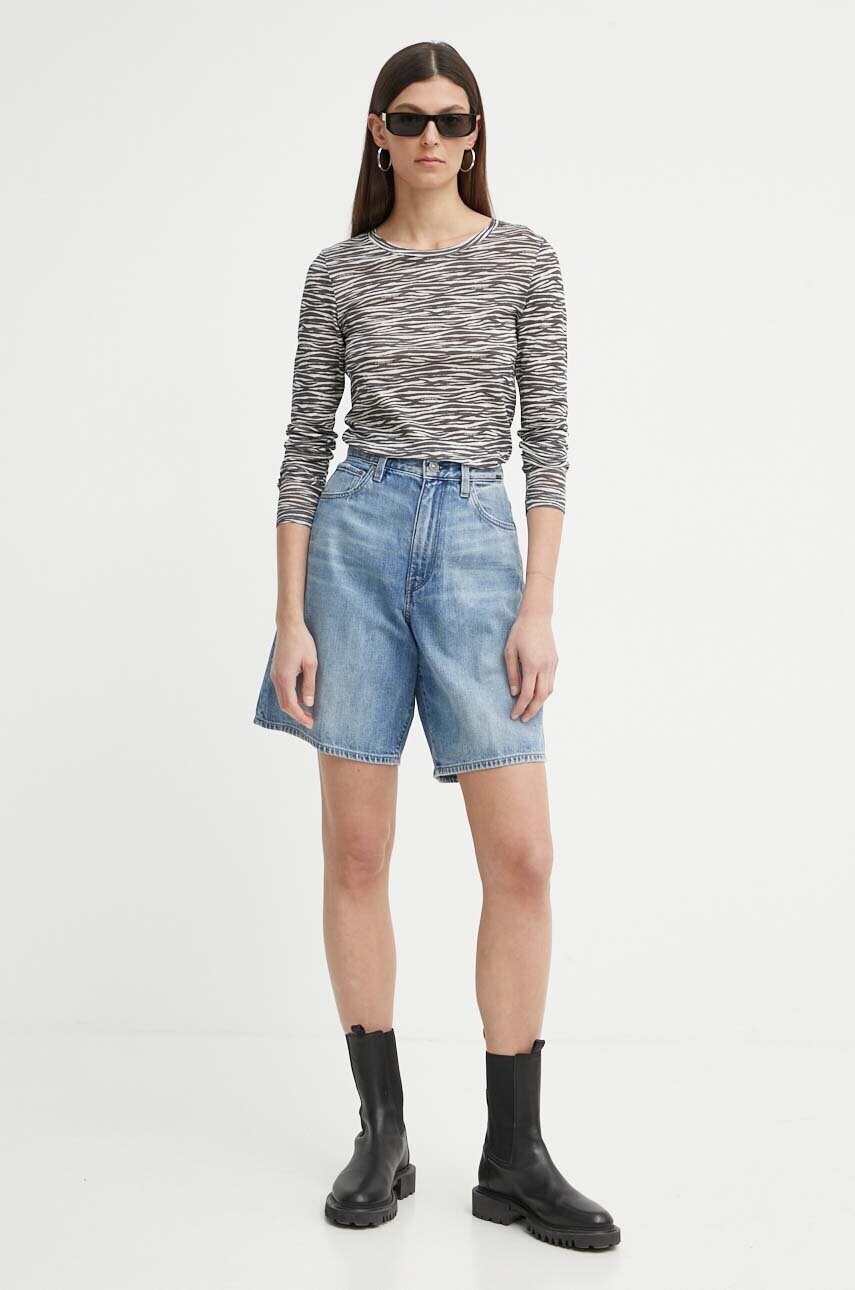 Бавовняний лонгслів G-Star Raw колір сірий