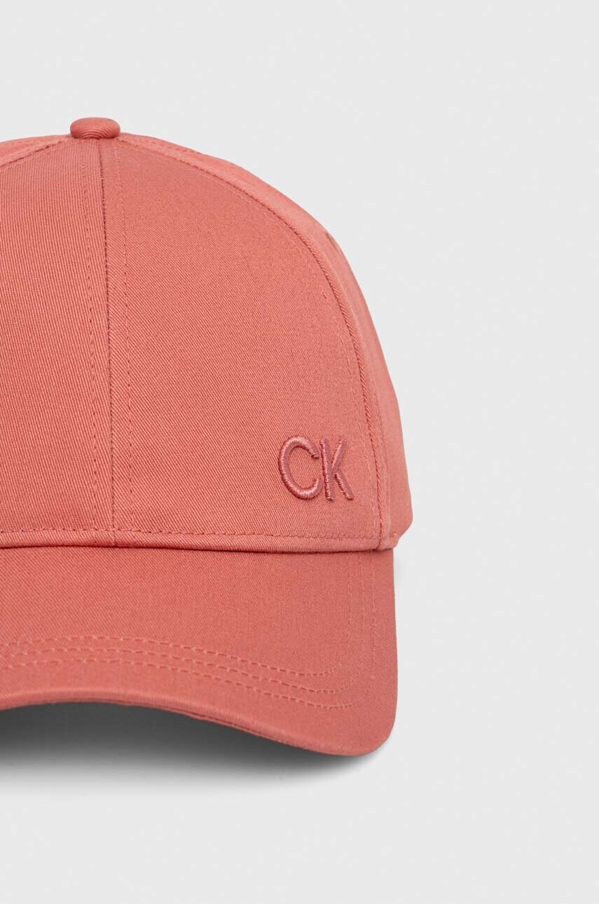 Бавовняна бейсболка Calvin Klein колір рожевий з аплікацією K60K612000