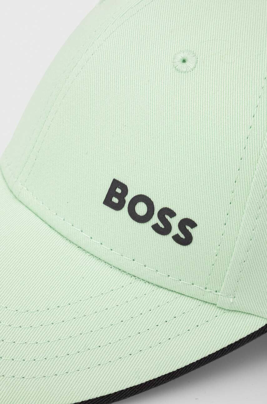 Бавовняна бейсболка Boss Green колір сірий однотонна