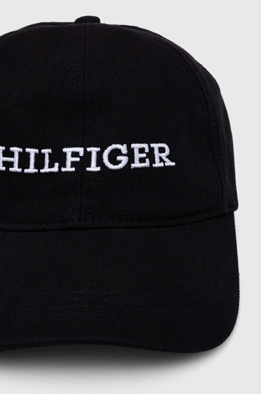 Бавовняна бейсболка Tommy Hilfiger колір чорний з аплікацією