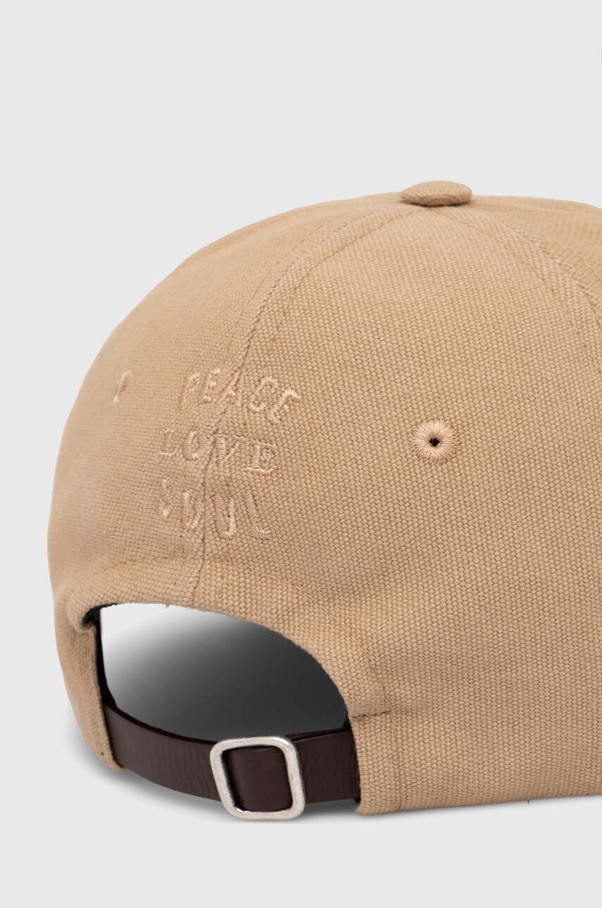 Бавовняна бейсболка Universal Works Baseball Hat колір бежевий з аплікацією 30811.SUMMER.OAK