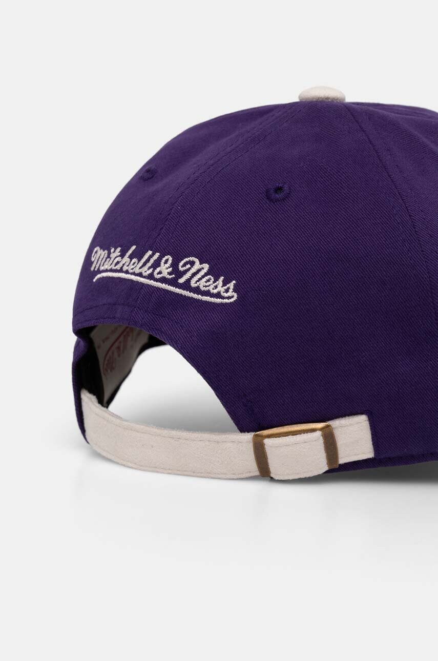 Бавовняна бейсболка Mitchell&Ness Los Angeles Lakers колір фіолетовий візерунок HHSSINTL1430-LALPURP