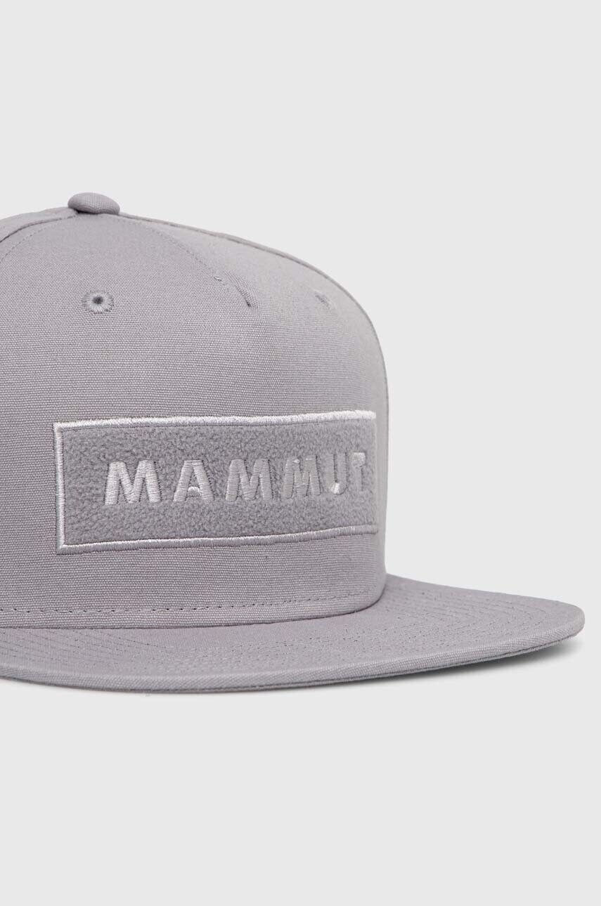 Бавовняна бейсболка Mammut колір сірий з аплікацією