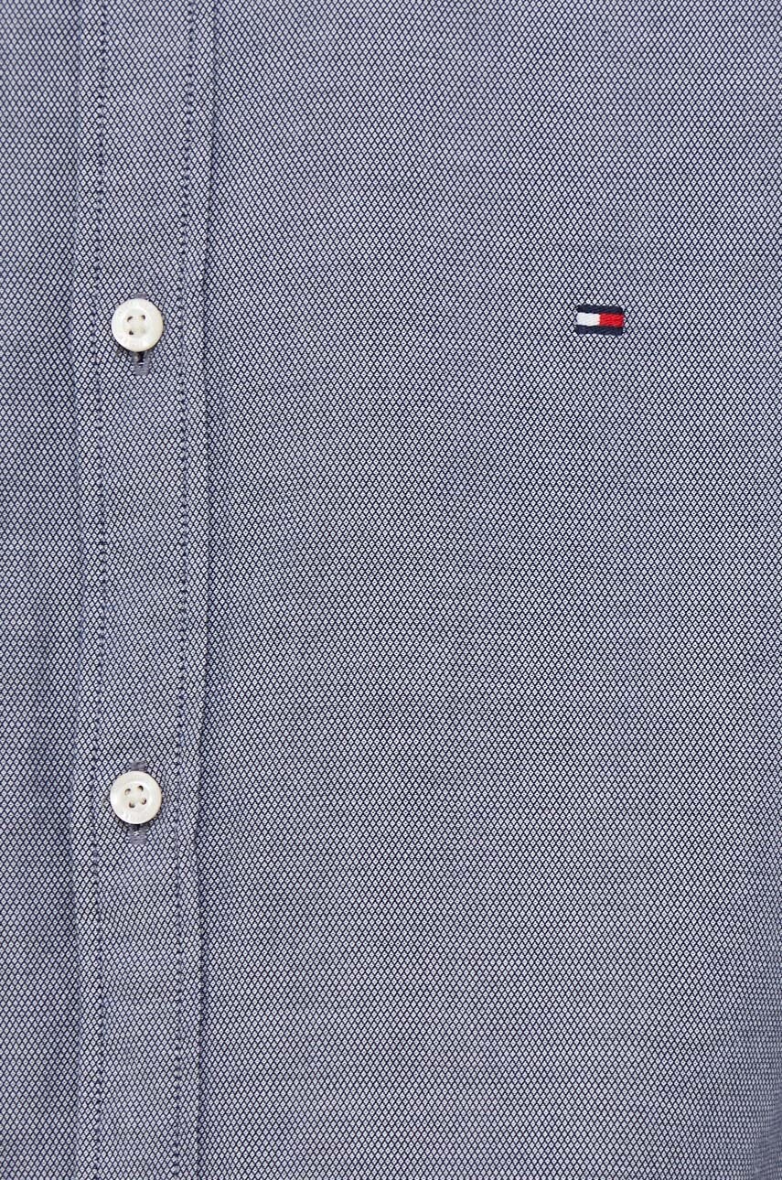 Бавовняна сорочка Tommy Hilfiger чоловіча колір синій slim комір button-down
