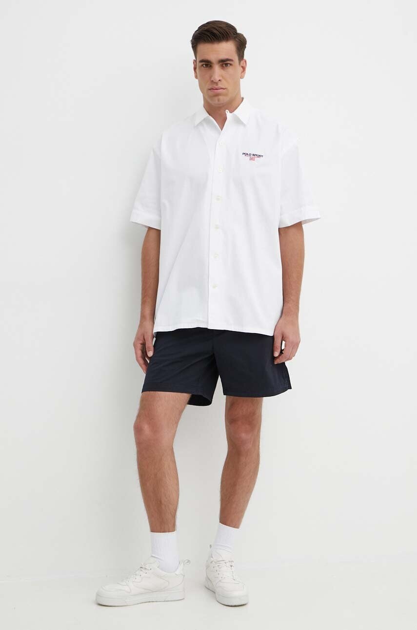 Бавовняна сорочка Polo Ralph Lauren чоловіча колір білий relaxed класичний комір 710945727