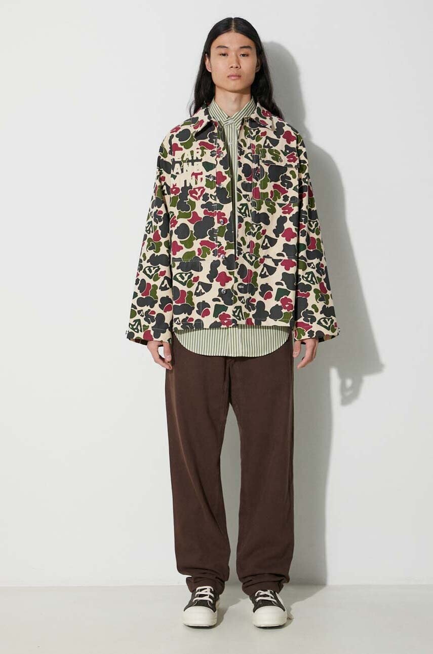 Бавовняна сорочка Billionaire Boys Club Duck Camo чоловіча колір зелений regular класичний комір B23423