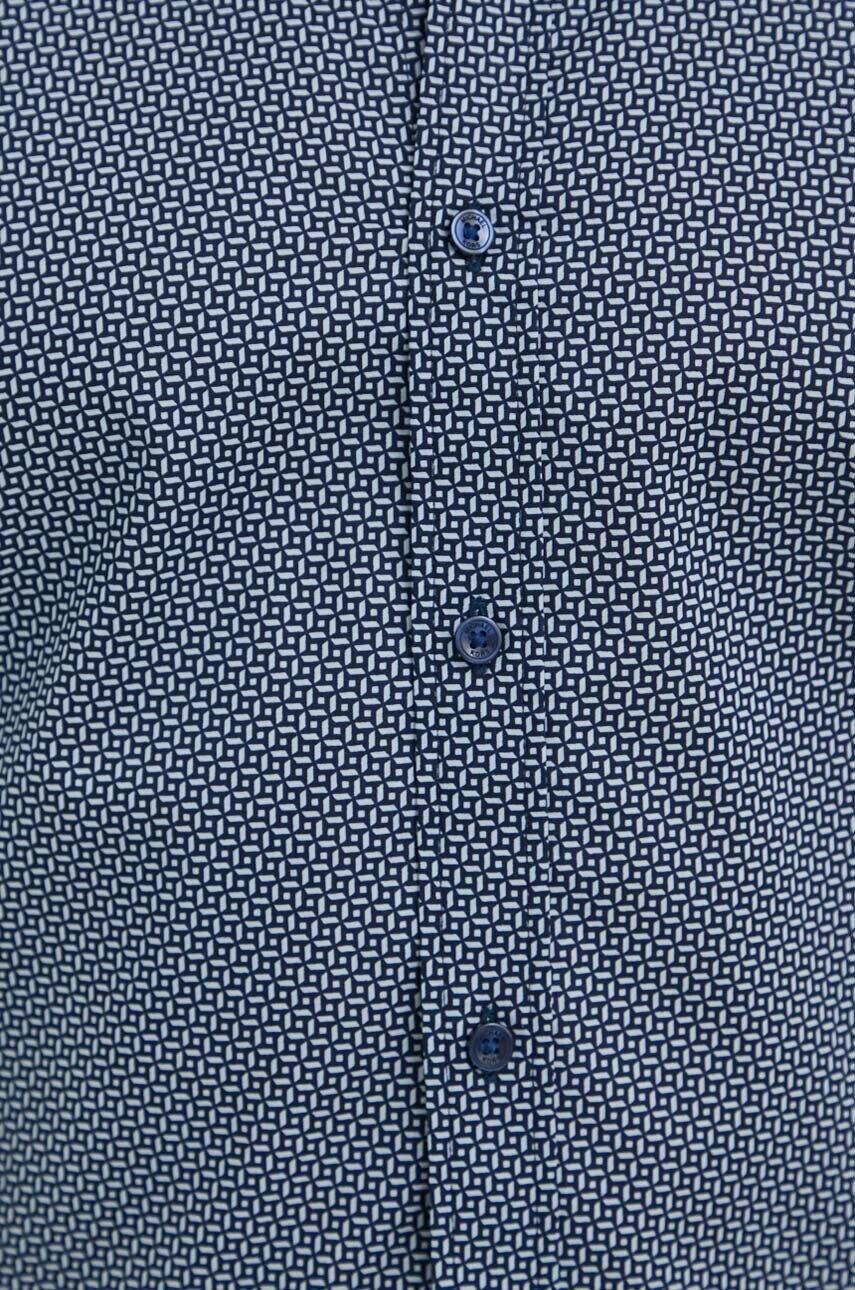 Сорочка Michael Kors чоловіча колір синій slim комір button-down