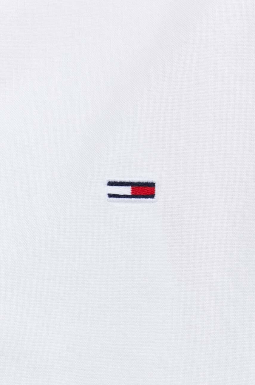Бавовняна сорочка Tommy Jeans чоловіча колір білий regular комір button-down