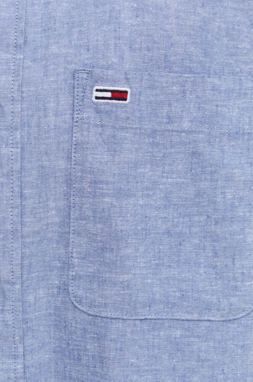 Сорочка з домішкою льону Tommy Jeans regular зі стійкою