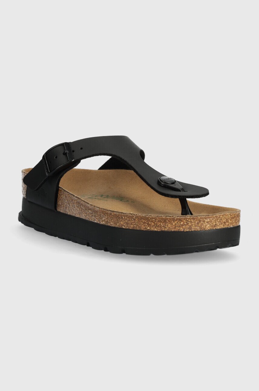 В'єтнамки Birkenstock Gizeh Platform Flex жіночі колір чорний на платформі 1027367