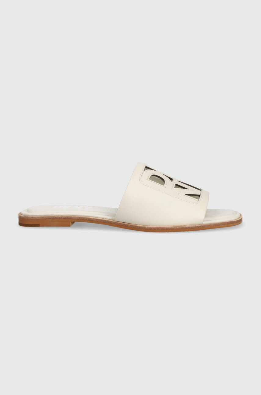Шкіряні шльопанці Dkny JALILA жіночі колір бежевий K1412783