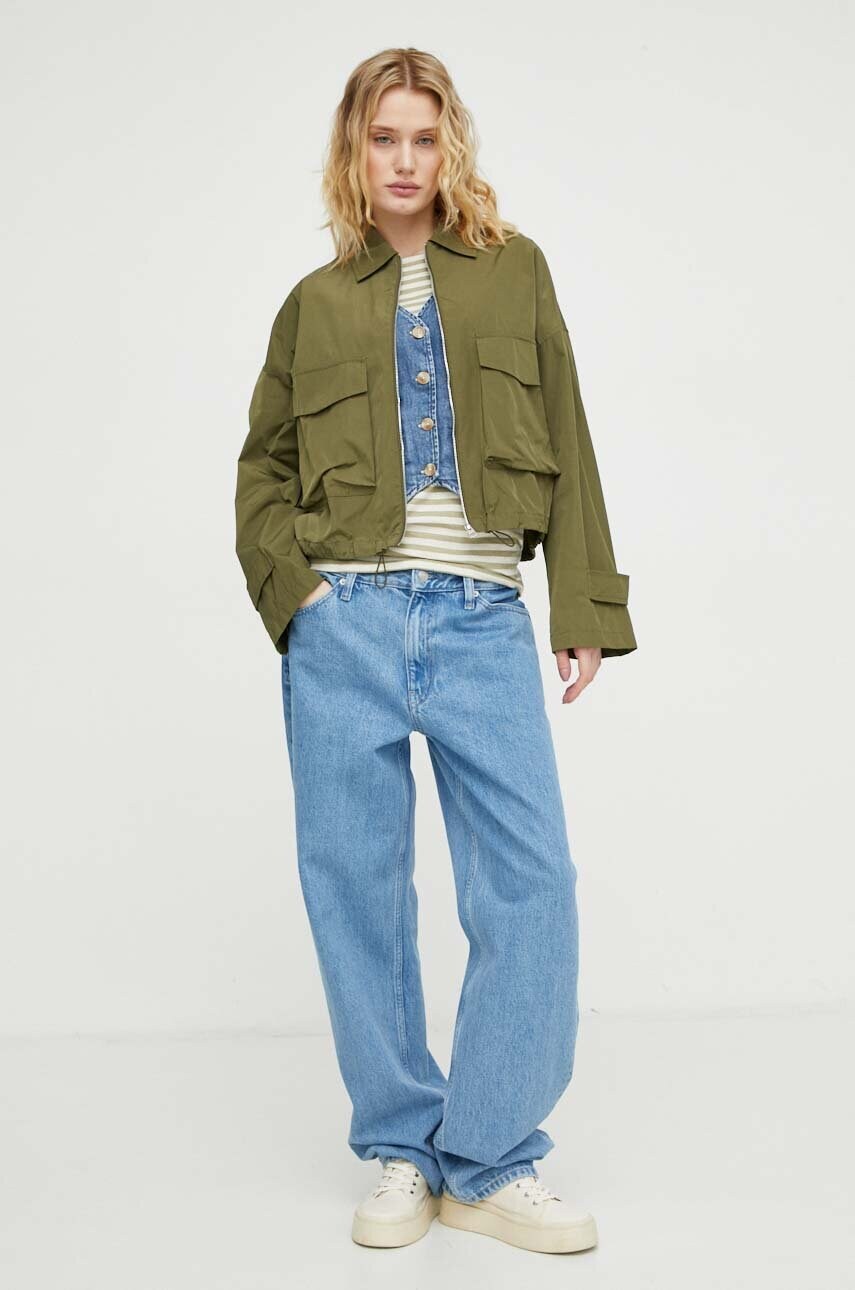 Куртка Marc O'Polo жіноча колір зелений перехідна oversize
