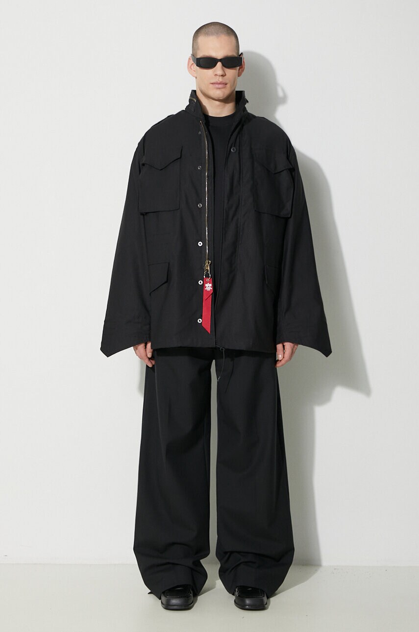 Куртка Alpha Industries M-65 чоловіча колір чорний перехідна oversize 100103
