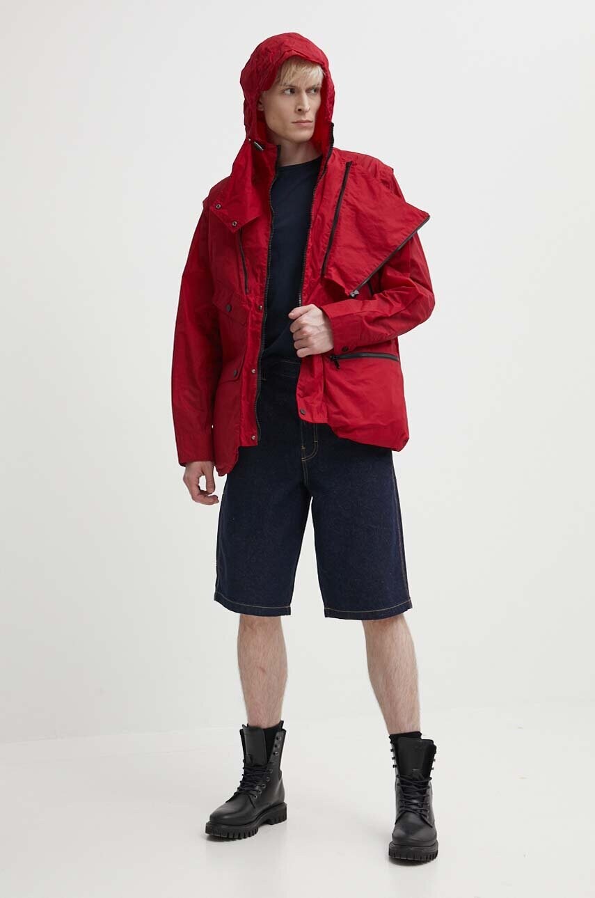 Бавовняна куртка A-COLD-WALL* Cargo Storm Jacket колір червоний перехідна ACWMO254