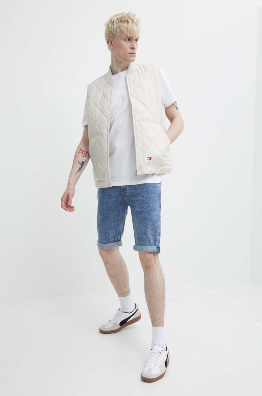 Безрукавка Tommy Jeans чоловіча колір бежевий перехідна DM0DM18704