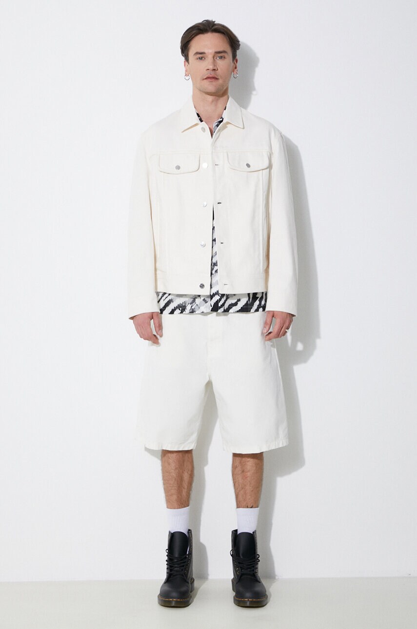 Бавовняна куртка Neil Barrett Slim Front Pockets Jean Jacket колір бежевий перехідна MY11089A-Y029-108N