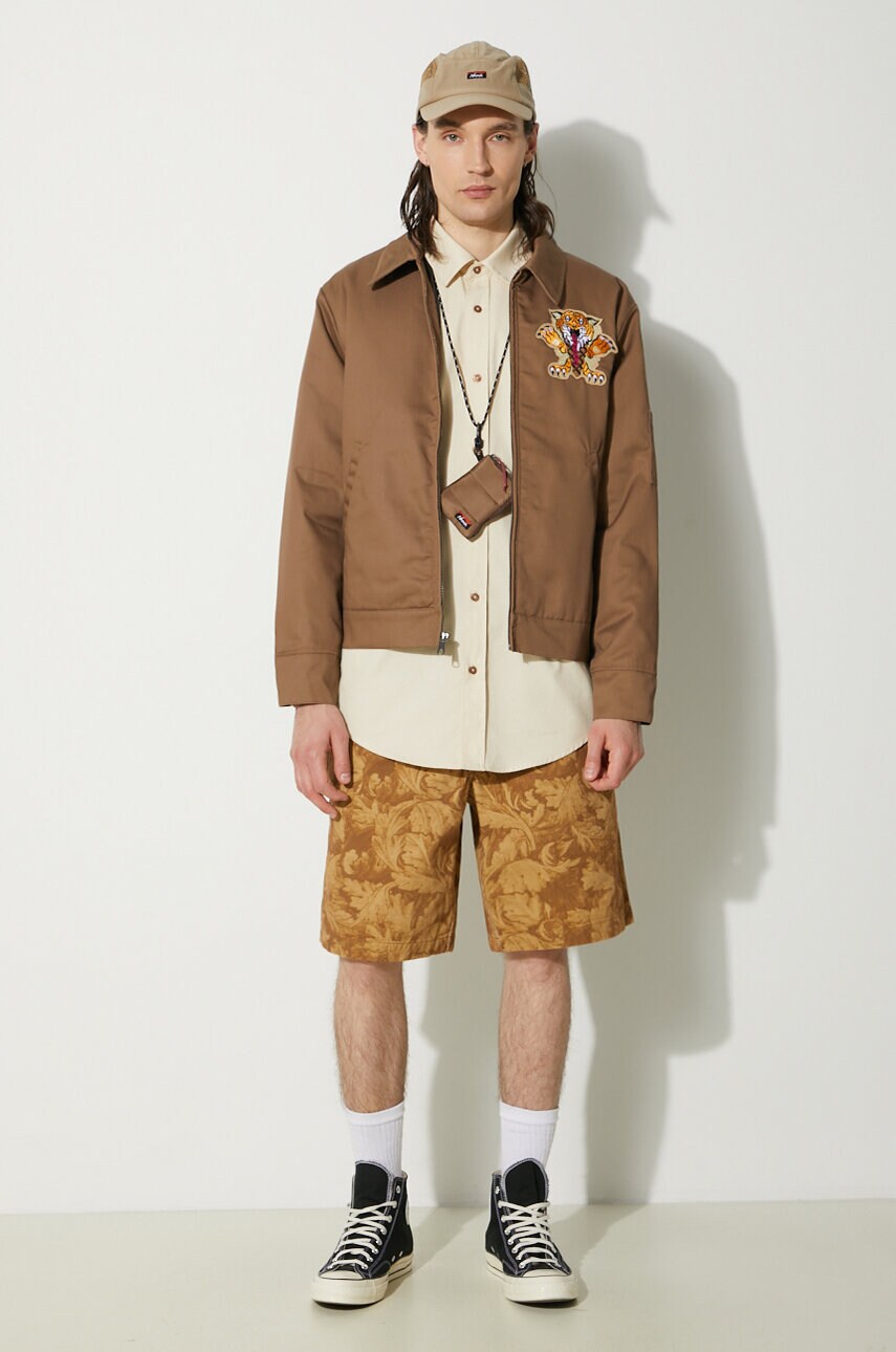 Куртка ICECREAM Tiger Work чоловіча колір коричневий перехідна oversize IC24203