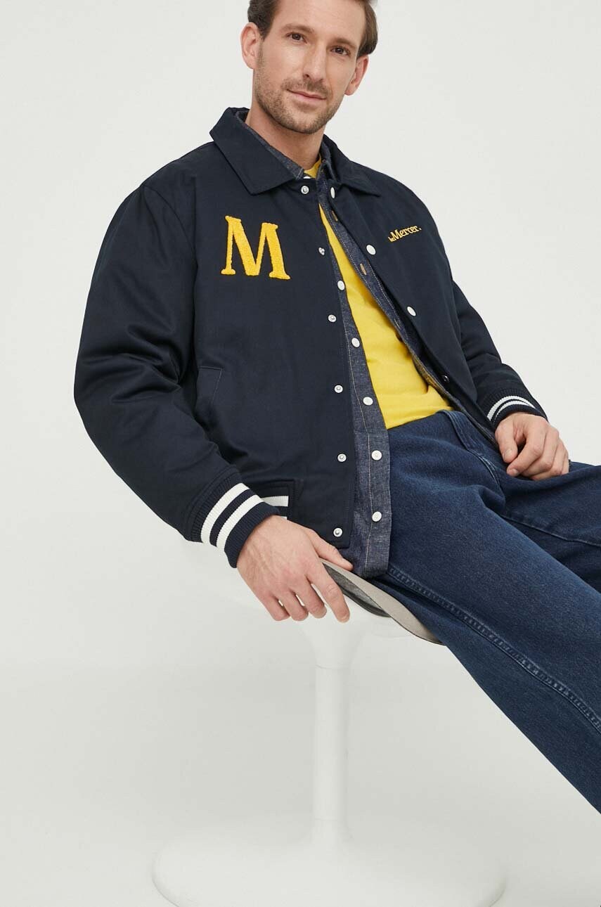 Бавовняна куртка The Mercer Brand колір синій перехідна