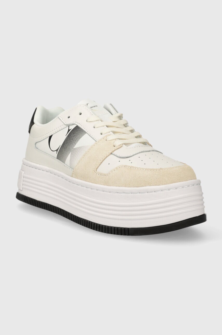 Кросівки Calvin Klein Jeans BOLD FLATF LOW LACE MIX NBS SAT колір білий YW0YW01308