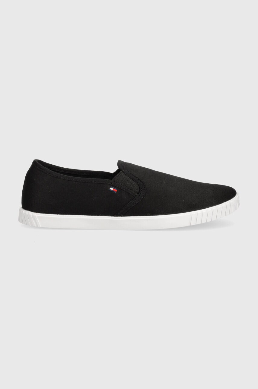 Кеди Tommy Hilfiger CANVAS SLIP-ON SNEAKER жіночі колір чорний FW0FW07806