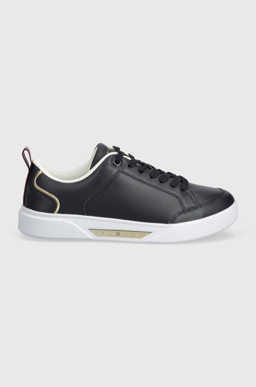 Шкіряні кросівки Tommy Hilfiger SPORTY CHIC COURT SNEAKER колір синій FW0FW07814