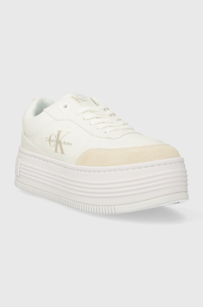Кросівки Calvin Klein Jeans BOLD PLATF LOW LACE MIX ML BTW колір білий