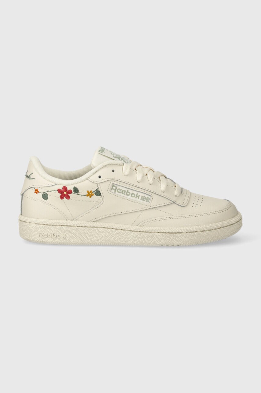 Шкіряні кросівки Reebok Classic Club C 85 колір бежевий 100202098