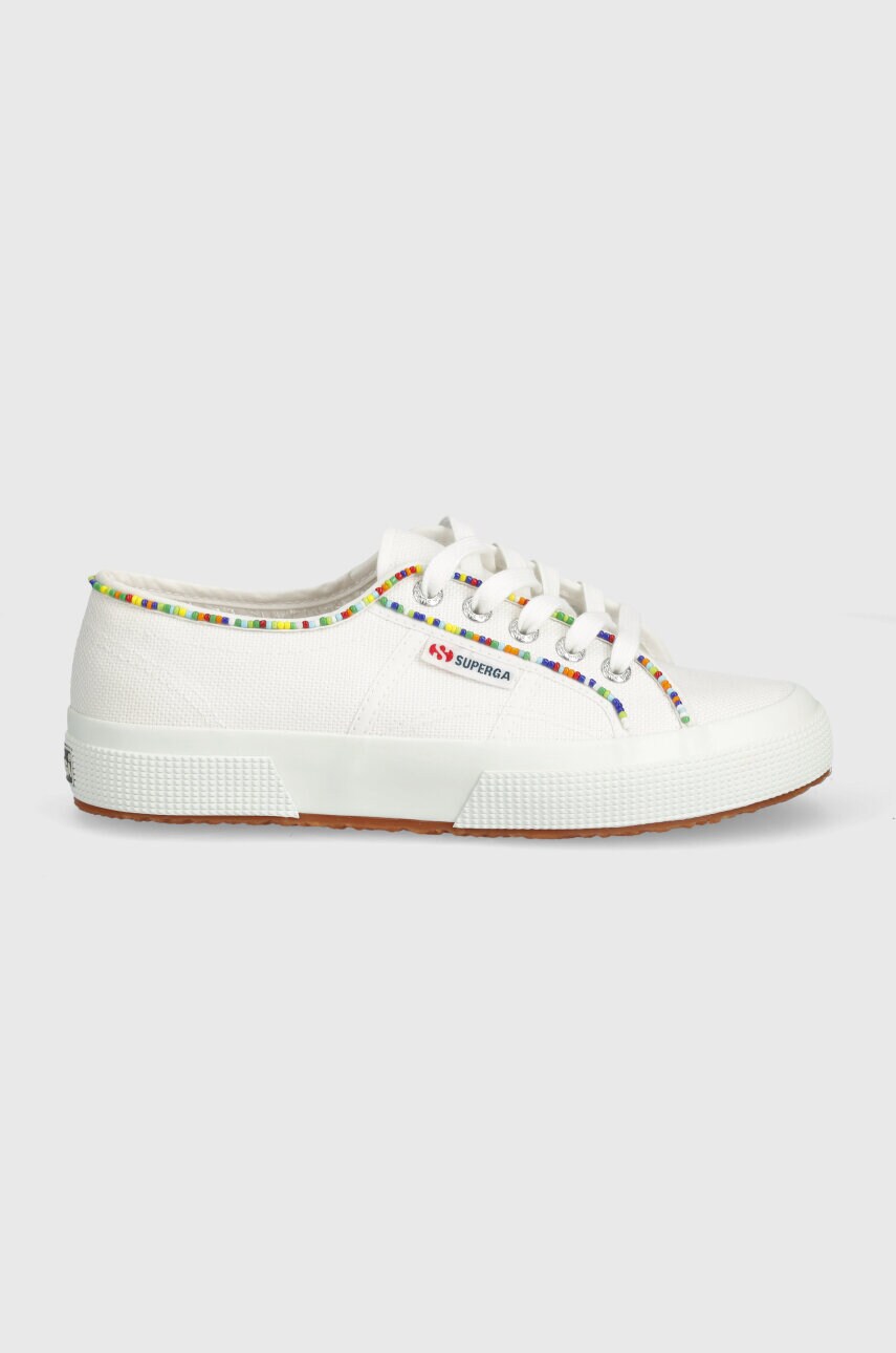 Кеди Superga 2750 MULTICOLOR BEADS жіночі колір білий S31352W