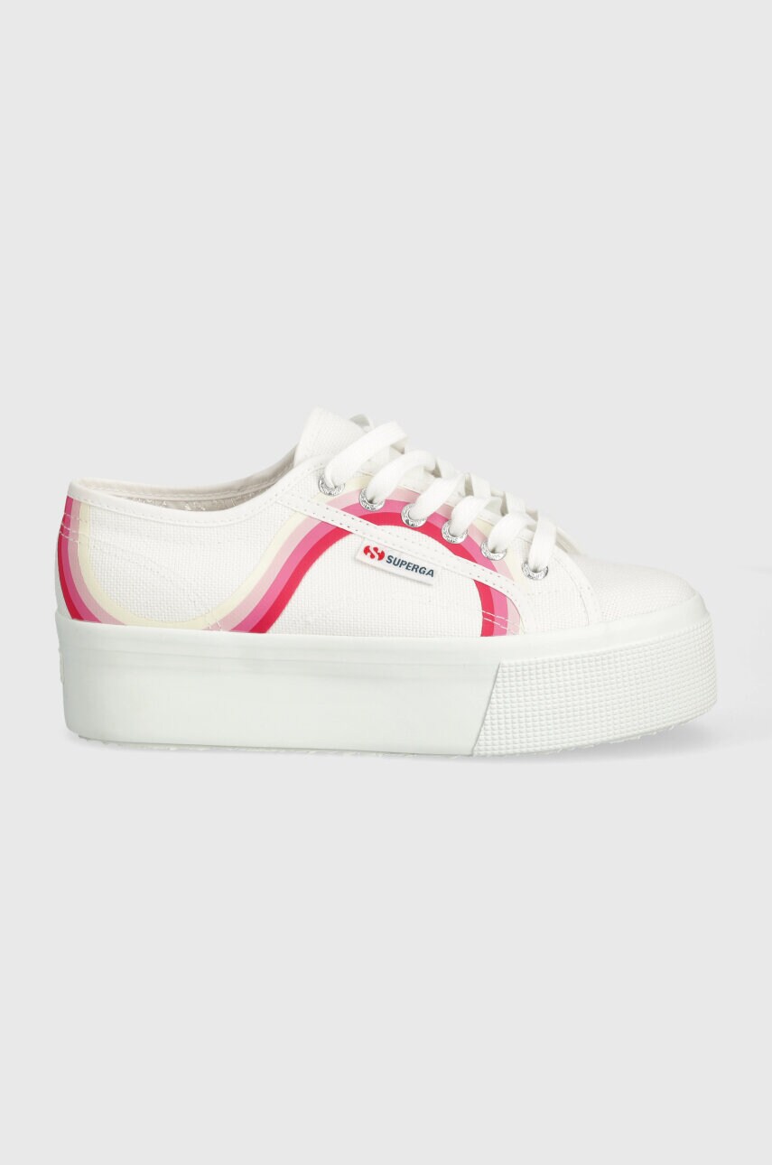 Кеди Superga 2790 ROUND STRIPES жіночі колір білий S4128TW