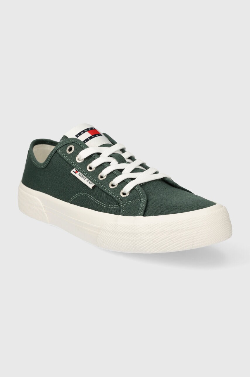 Кеди Tommy Jeans TJM LACE UP CANVAS COLOR чоловічі колір зелений EM0EM01365